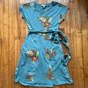 Toad & Co Cue Wrap Dress Blue Mineral Floral Print Women’s XS
